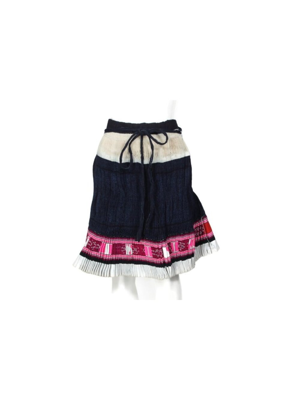 Handcraft Vtg. Hmong Ceremonial Pleated Colorful Ethnic Wrap Tie girls Skirt 605